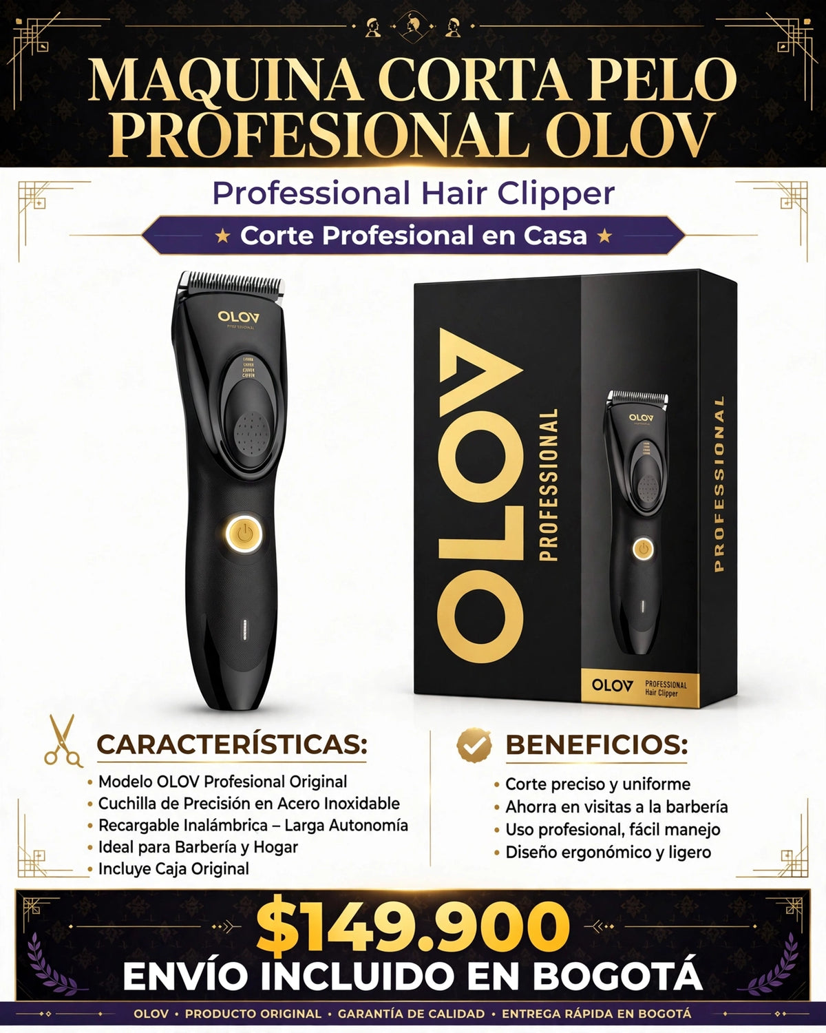 MAQUINA CORTA PELO PROFESIONAL OLOV