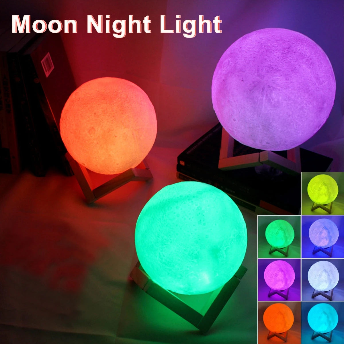 Lámpara de Luna luz LED 3D - Luz Nocturna Táctil