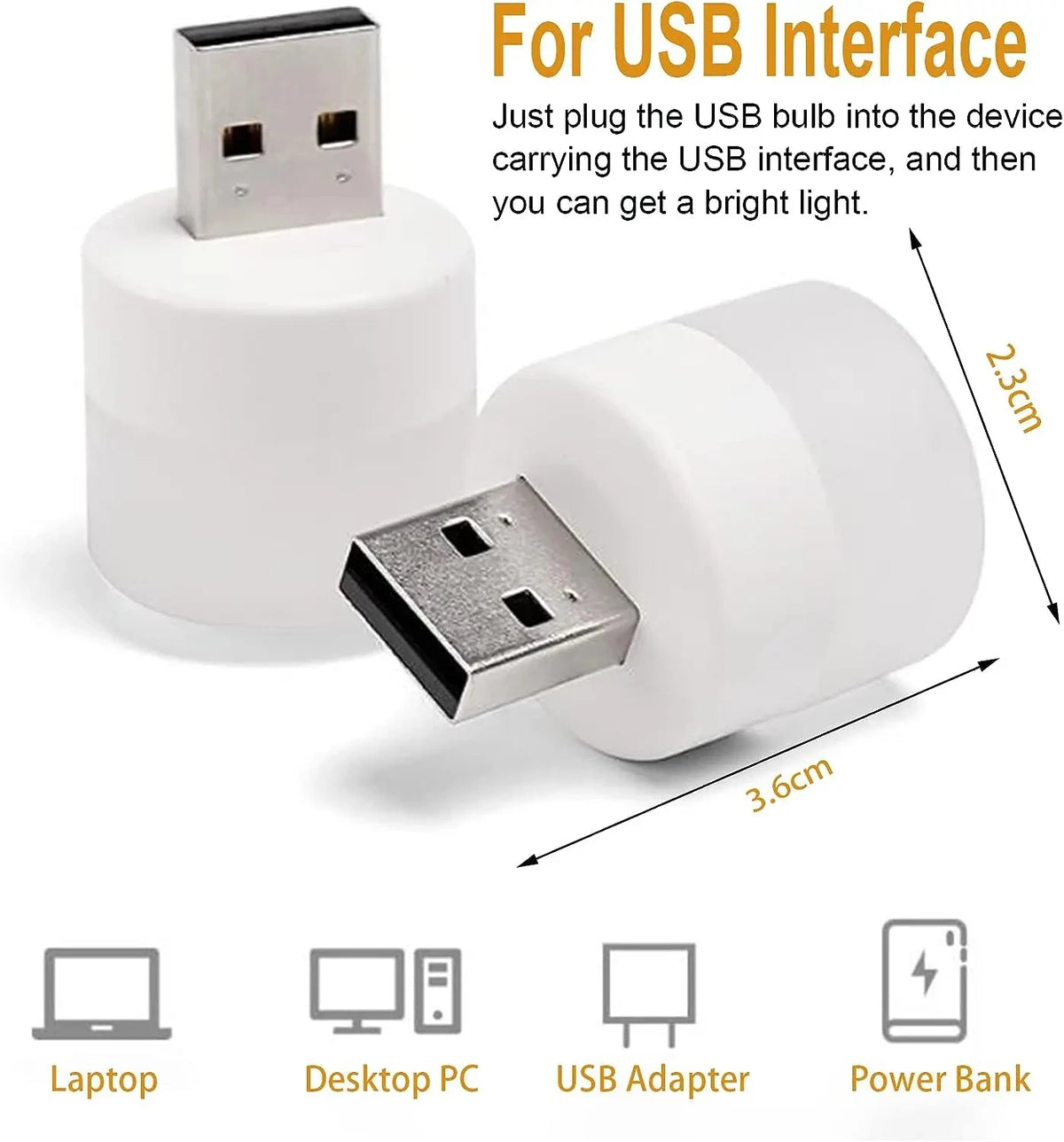 Mini luz LED nocturna USB - Bombillito Táctil