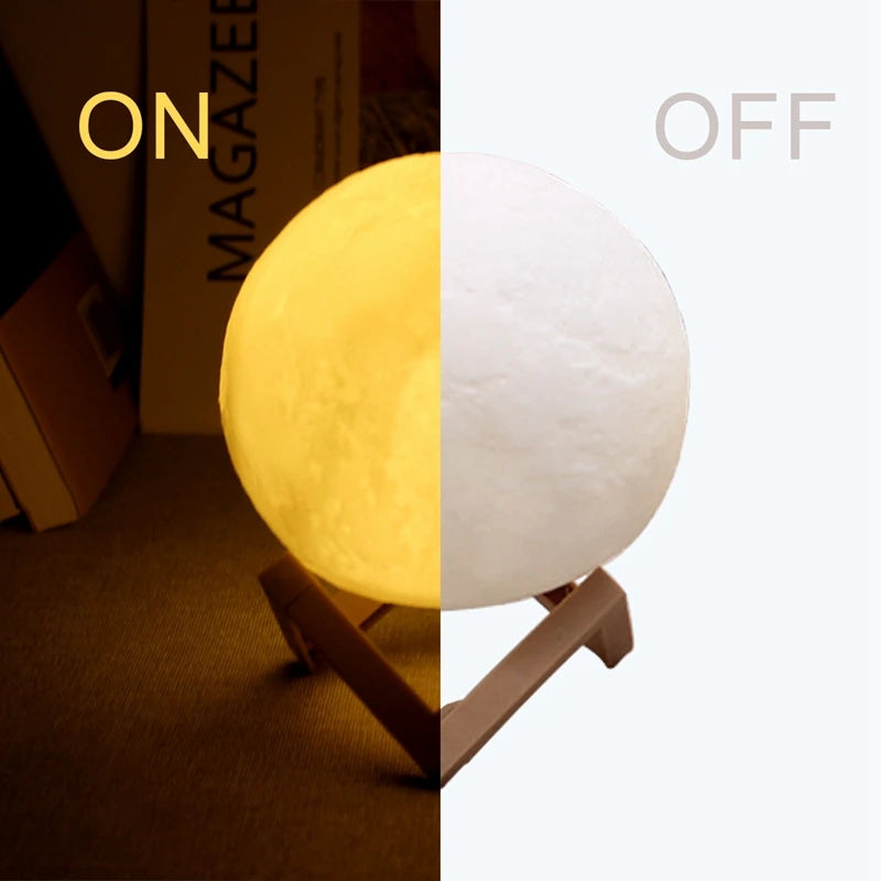 Lámpara de Luna luz LED 3D - Luz Nocturna Táctil