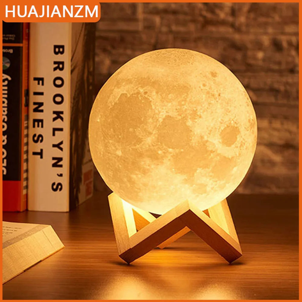 Lámpara de Luna luz LED 3D - Luz Nocturna Táctil