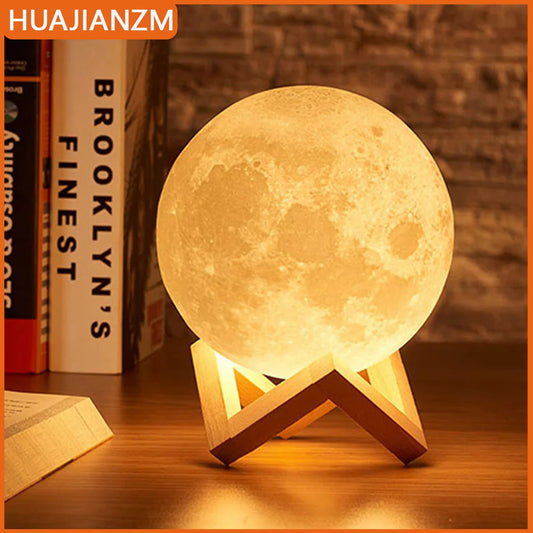 Lámpara de Luna luz LED 3D - Luz Nocturna Táctil