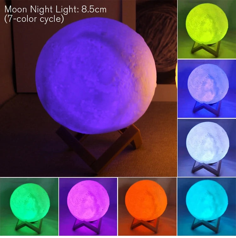 Lámpara de Luna luz LED 3D - Luz Nocturna Táctil