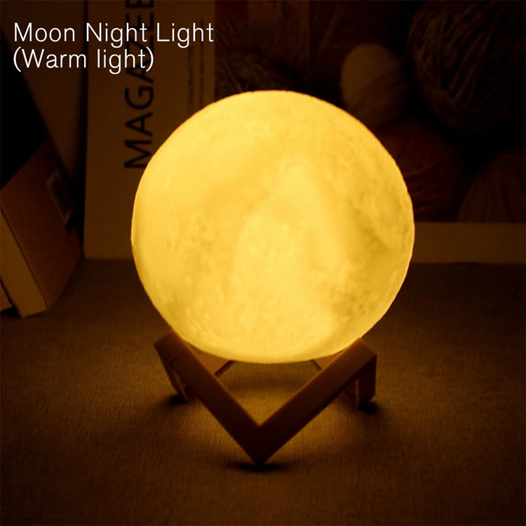 Lámpara de Luna luz LED 3D - Luz Nocturna Táctil