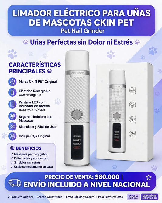 LIMADOR ELÉCTRICO PARA UÑAS DE MASCOTAS CKIN PET