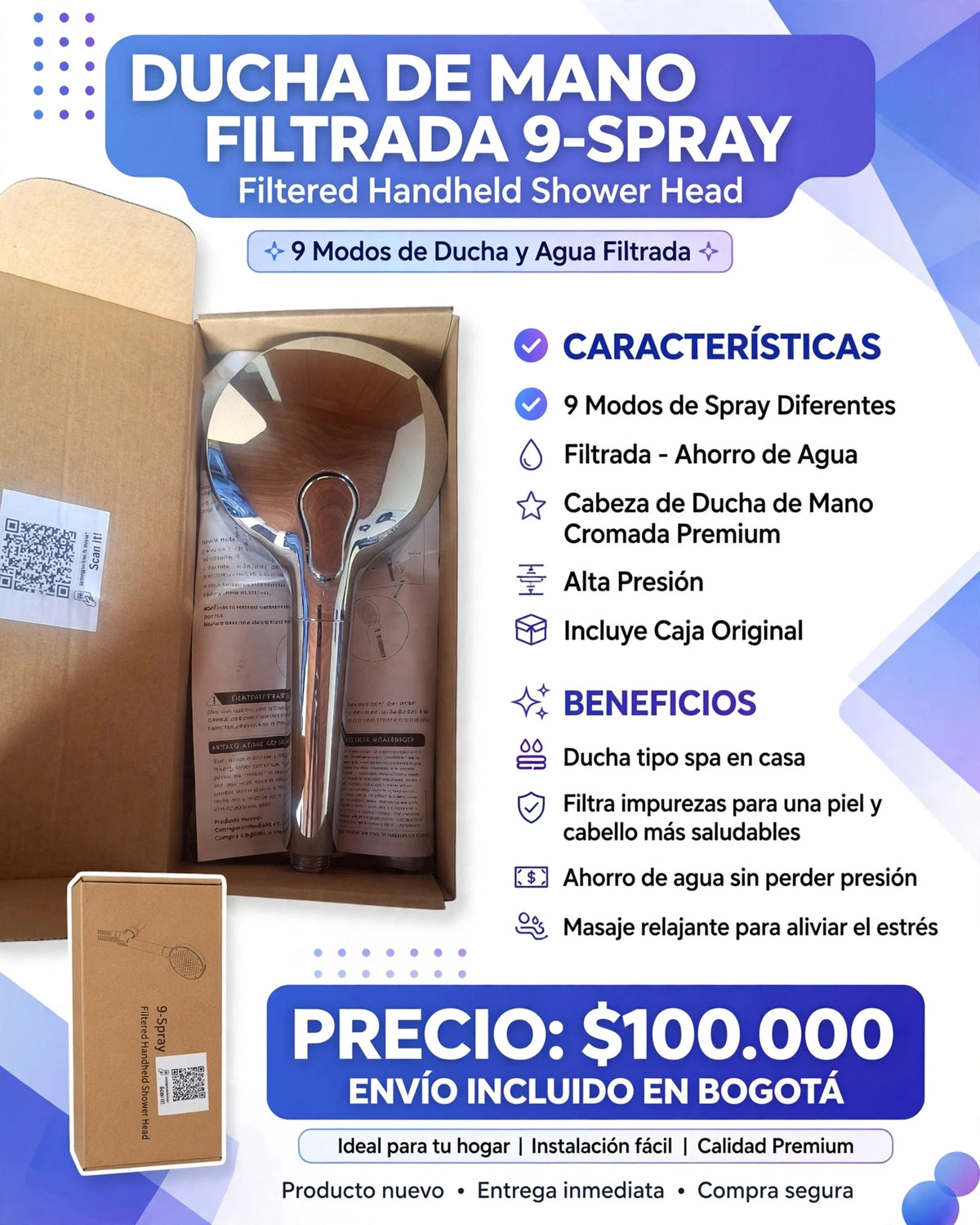 DUCHA DE MANO FILTRADA 9-SPRAY