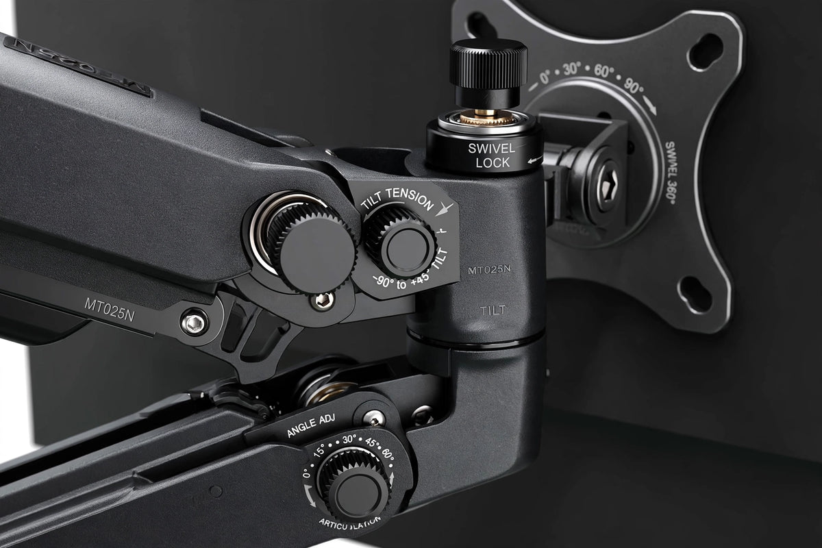 Soporte Brazo Articulado Para Monitor MT025N - Altura Ajustable - Giro 360° - VESA 75x75 100x100 - Hasta 32" - Envío Incluido